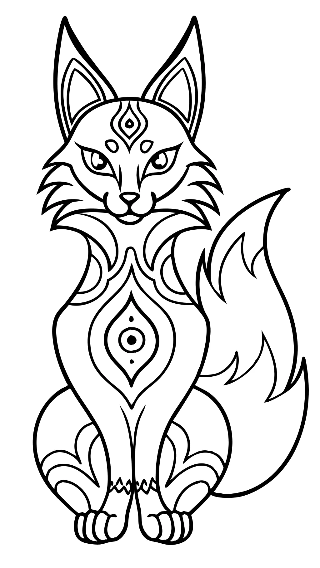 spiroglyphics kitsune coloring pages printable pdf